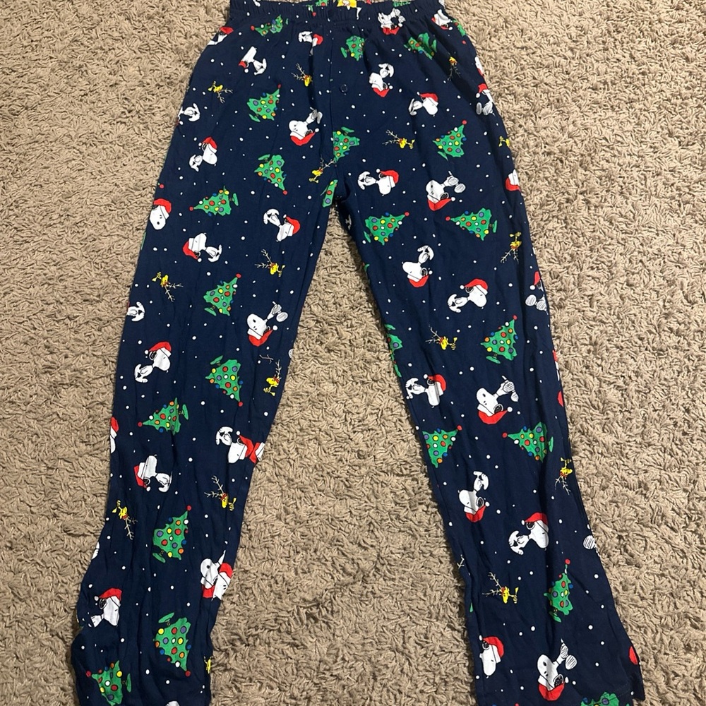 Peanuts Kids Pajama Bottoms - Navy with Holiday Print